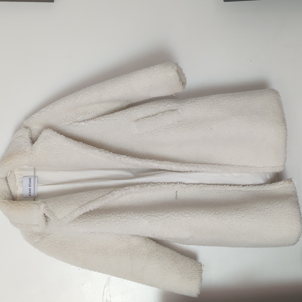 Stand Studio Cream Teddy Jacket - Picture 4 of 12